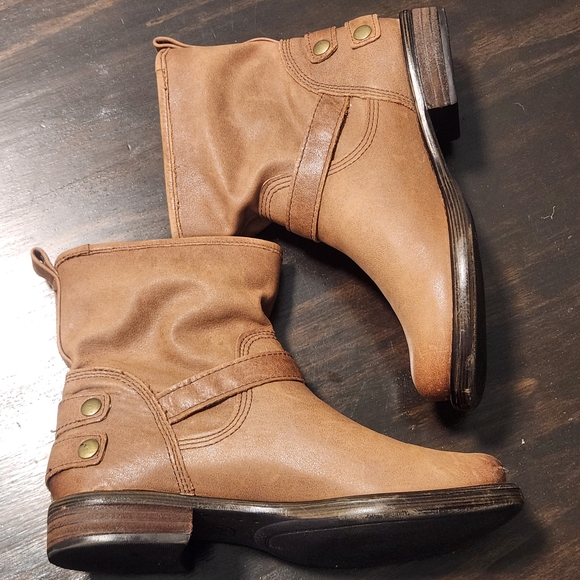 Lucky Brand Women's 6.5M Norton Brown Soft Leather Buckle Ankle Moto Biker Boots - Picture 5 of 11